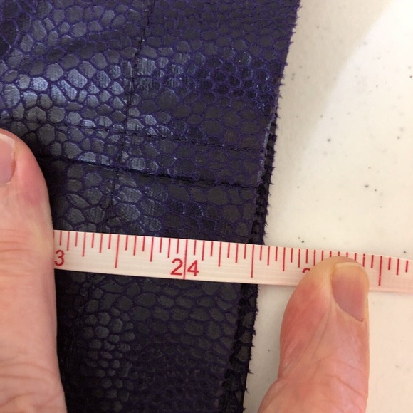 Additions By Chico's 2‎ Size Large Purple Faux Leather Snakeskin Jacket Buttons - Picture 8 of 9